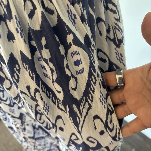 LA PLAGE Size Large Beaufort Strappy Maxi Dress Blue White Pockets Resort Boho - Picture 11 of 16